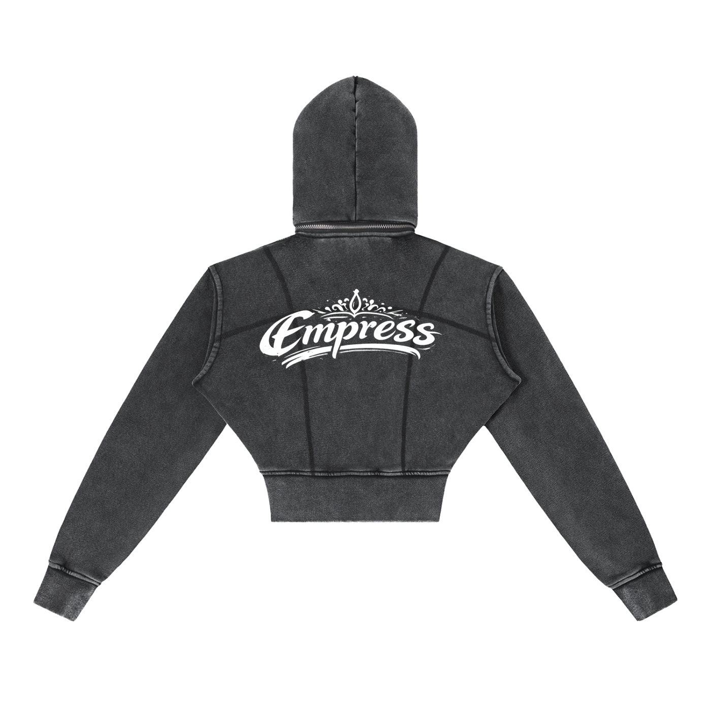 Vintage Washed Cropped Fleece Hoodie