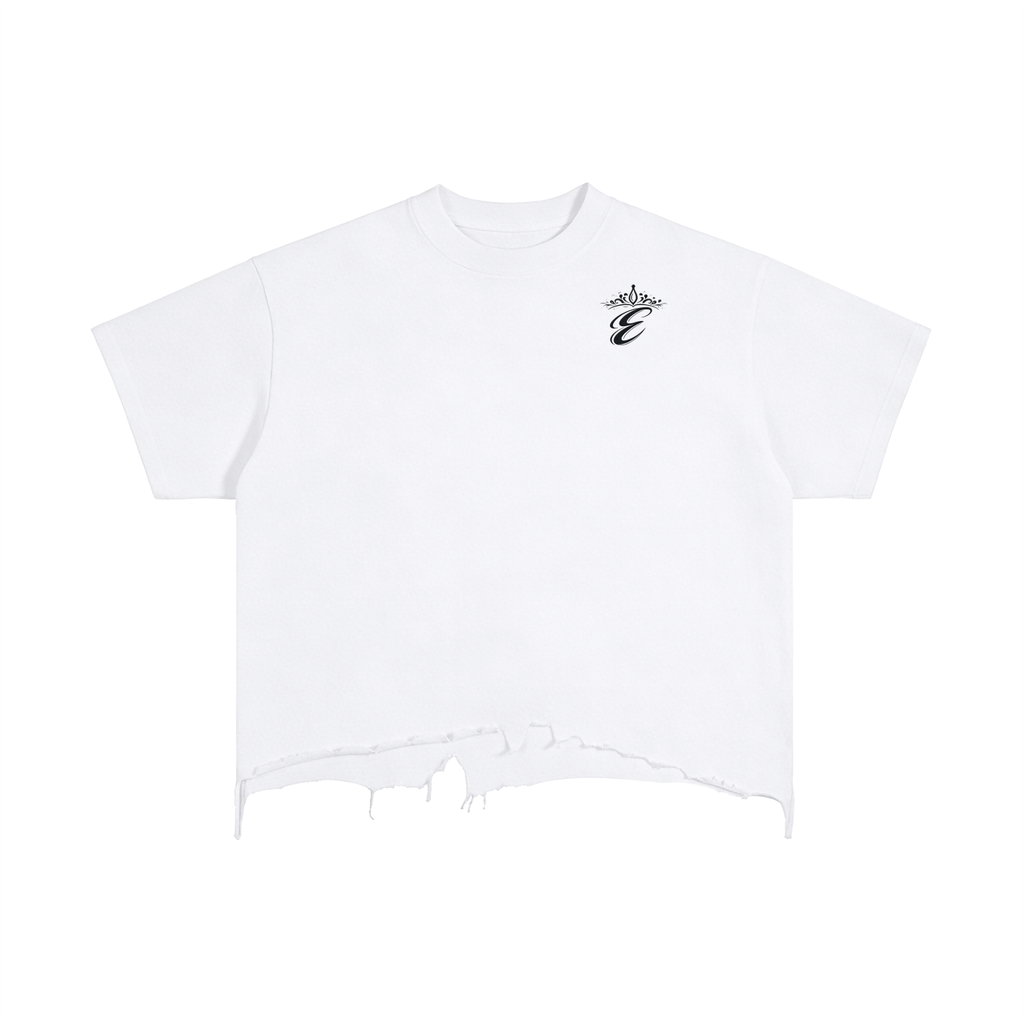 Vintage Wash Boxy Distressed Hem T-Shirt