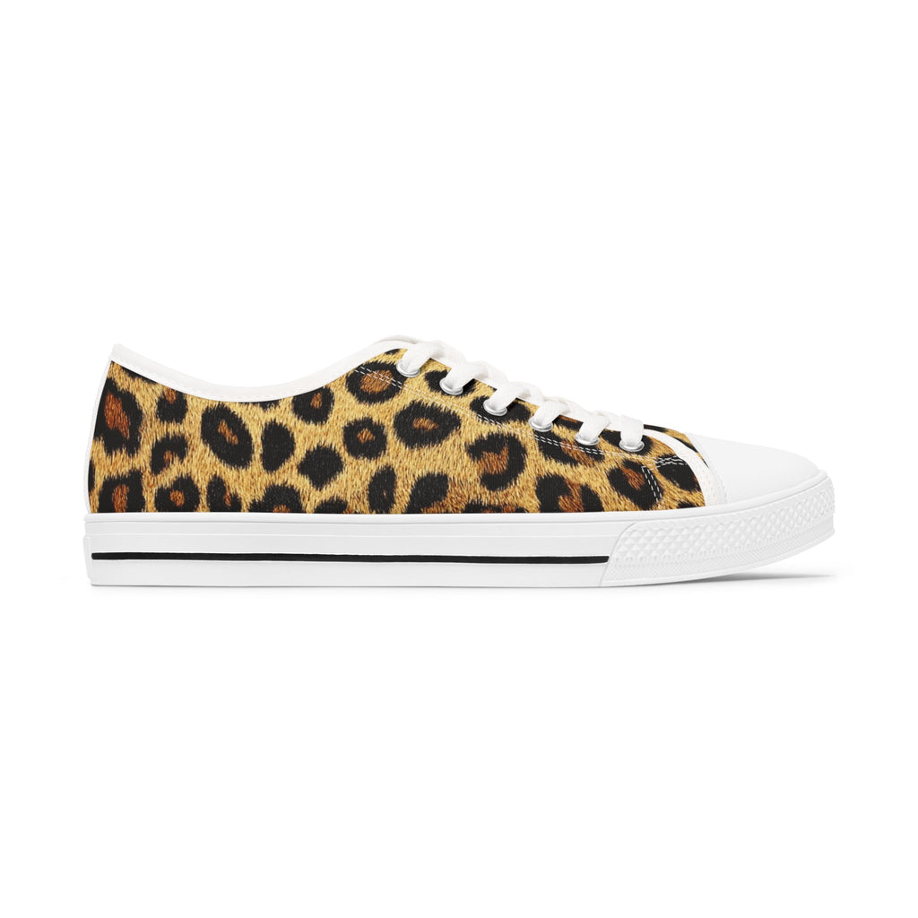 Leopard Print Low Top Sneakers – Women's Casual Animal Print Canvas Shoes