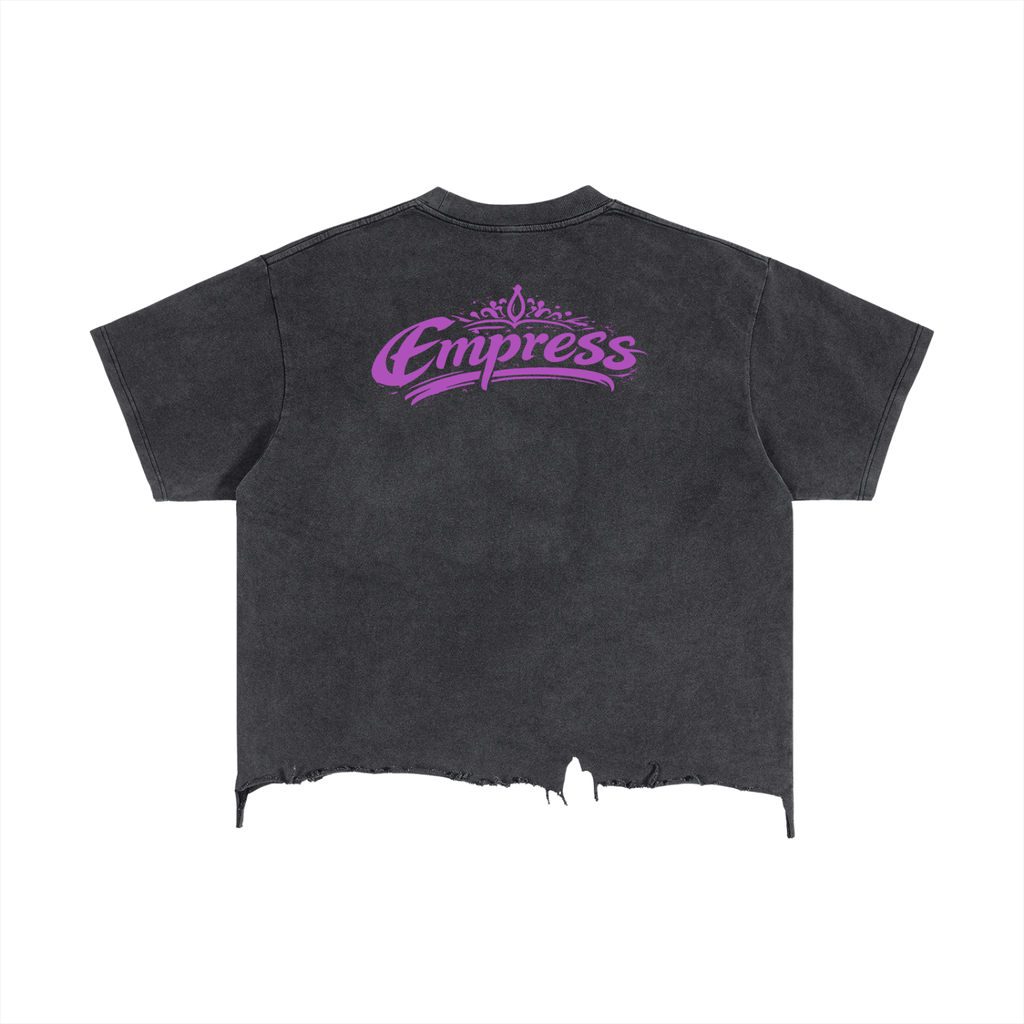 Vintage Wash Boxy Distressed Hem T-Shirt