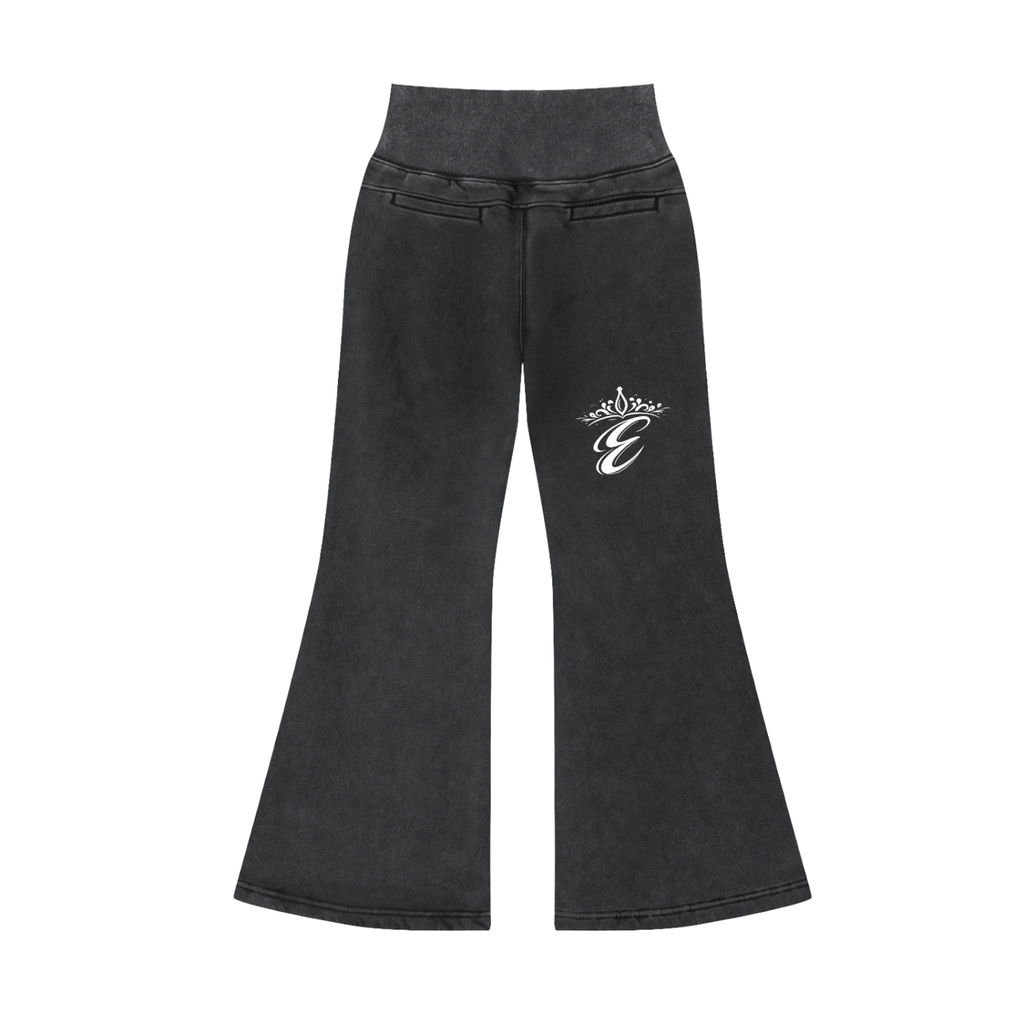 Vintage Washed Flared Fleece Pants